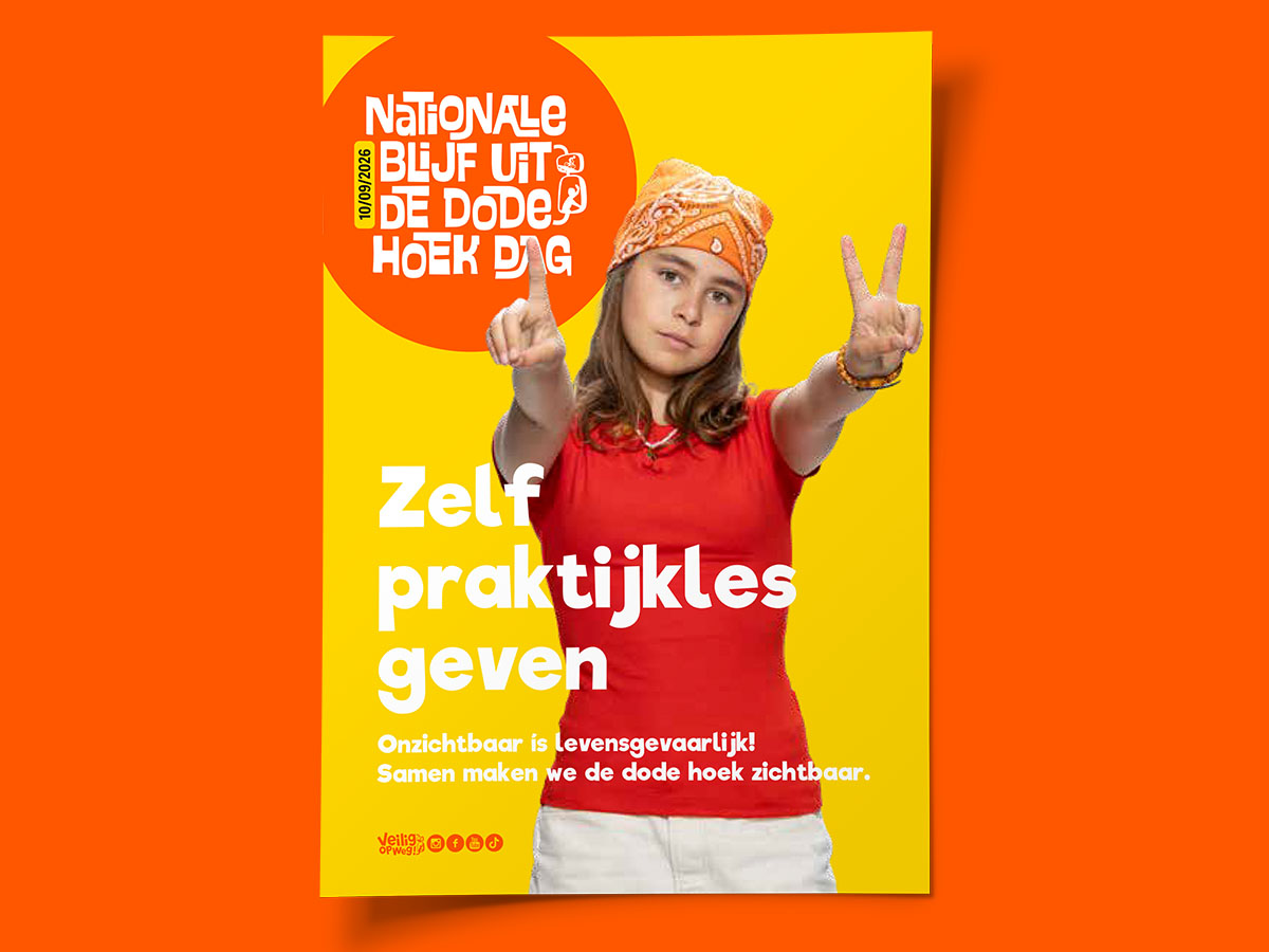 Voorbeeld van het A6 instructieboekje voor de Dode Hoek Dag 2026
